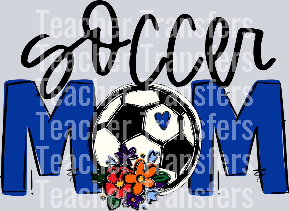 Soccer Mom Royal Blue Flowers