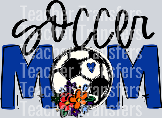 Soccer Mom Royal Blue Flowers