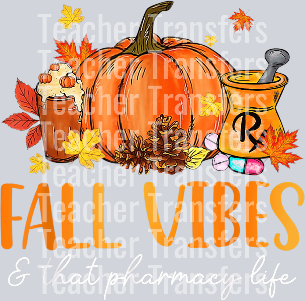 Fall Vibes & That Pharmacy Life Leopard Pumpkin Season T-Shirt