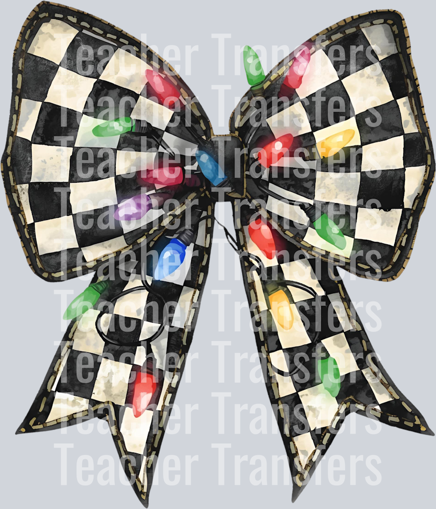CHECKERED CHRISTMAS LIGHT BOW