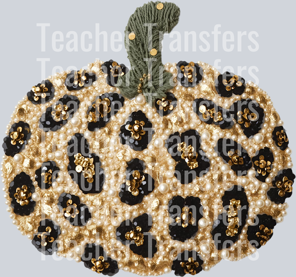 LEOPARD PUMPKIN FAUX PEARLS