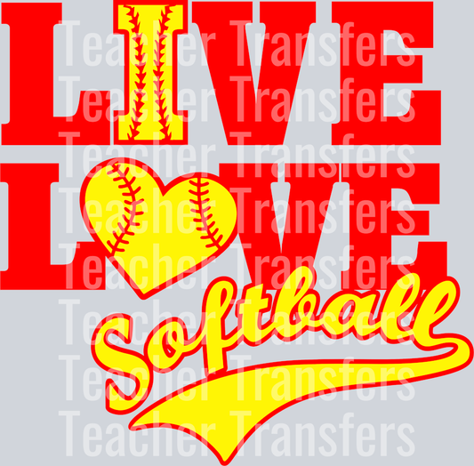 Live Love Softball_Red