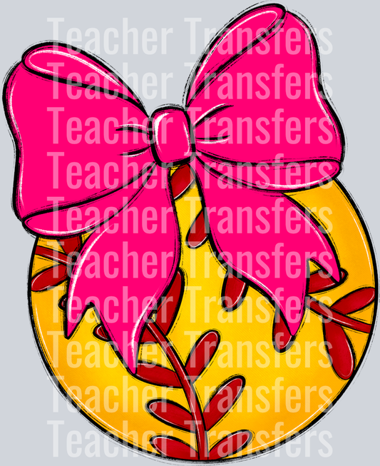 Bows and Balls Softball Pink