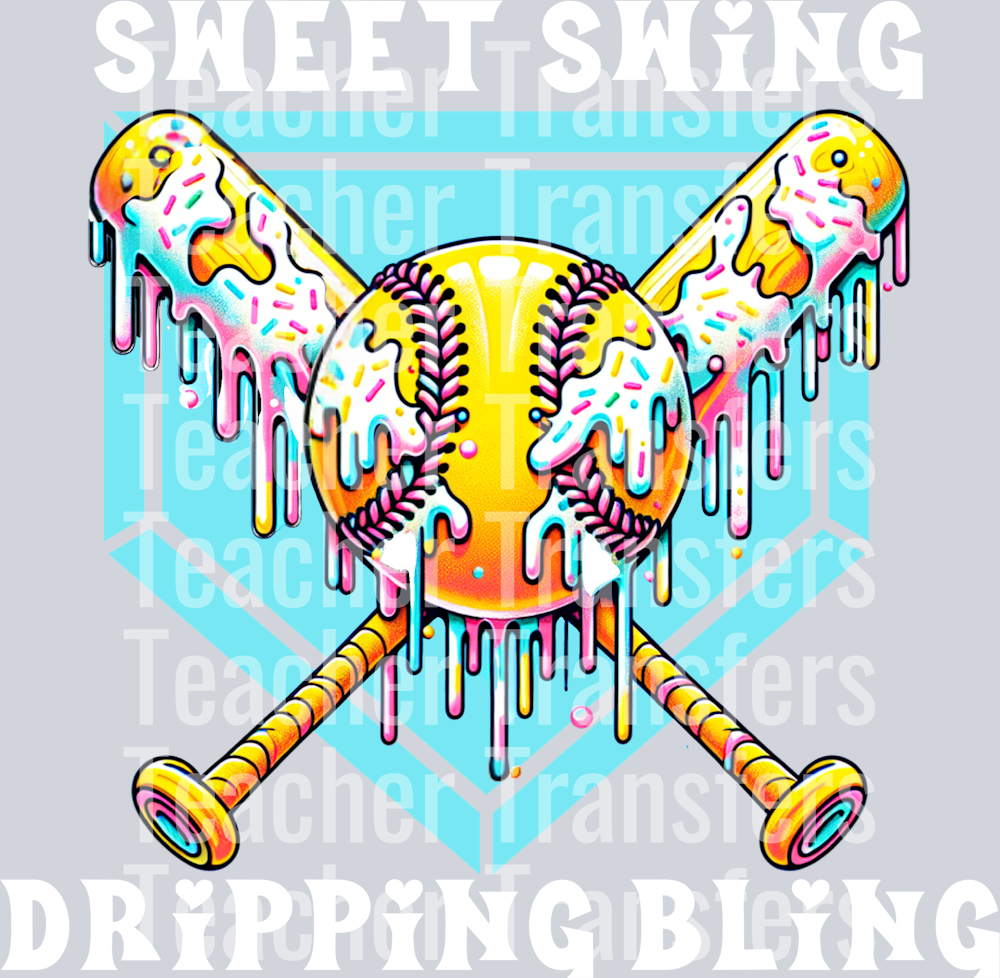 White font - Sweet Swing Dripping Bling