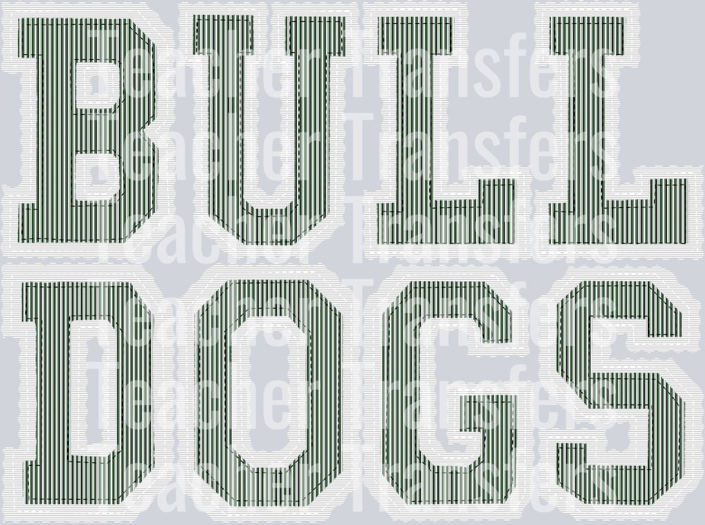 THE PREPSTER BULLDOGS DARK GREEN WHITE