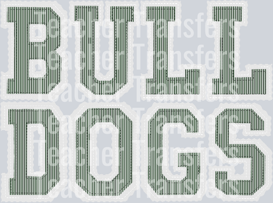 THE PREPSTER BULLDOGS DARK GREEN WHITE