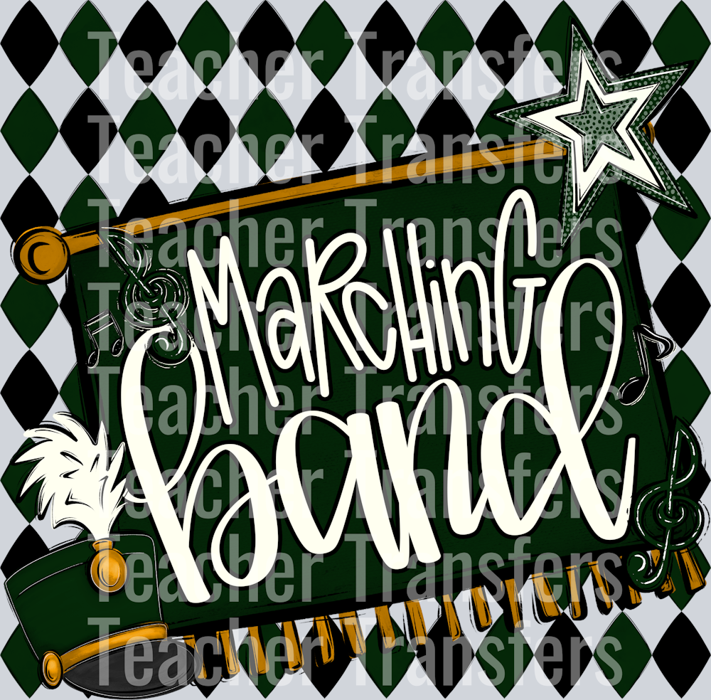 MARCHING BAND ARGYLE DARK GREEN