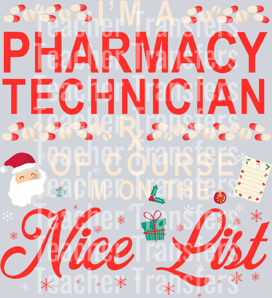 Pharmacy Tech Technician Pharmacist Student Christmas I_m A T-Shirt
