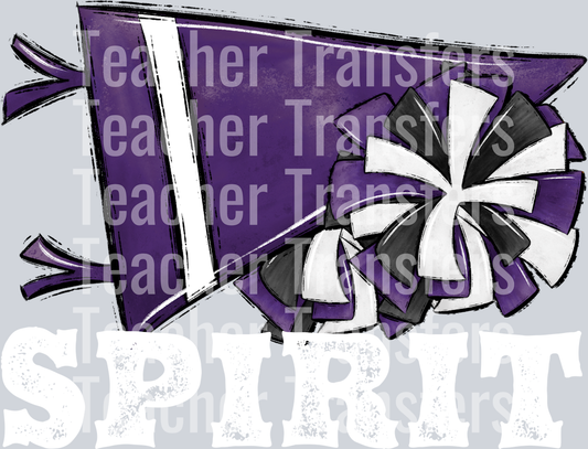 Pennant Mascots BLANK CHEER Spirit Purple WHITE PRINT