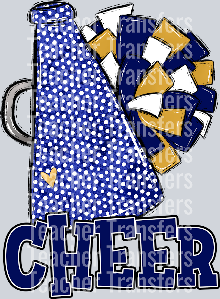 Cheer Blue Gold and White