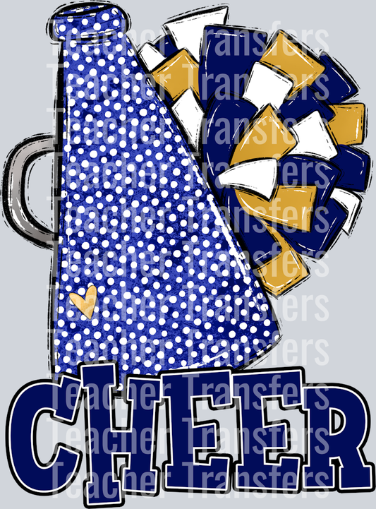 Cheer Blue Gold and White