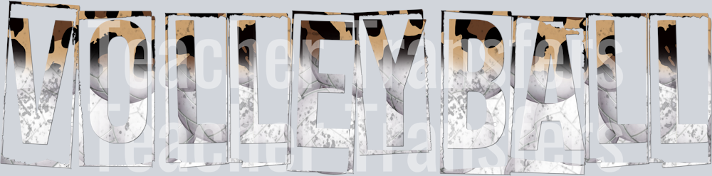 Grunge Sports Words  LEOPARD VOLLEYBALL