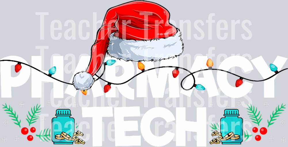 Pharmacy Tech - Santa Hat Pharmacist Christmas T-Shirt