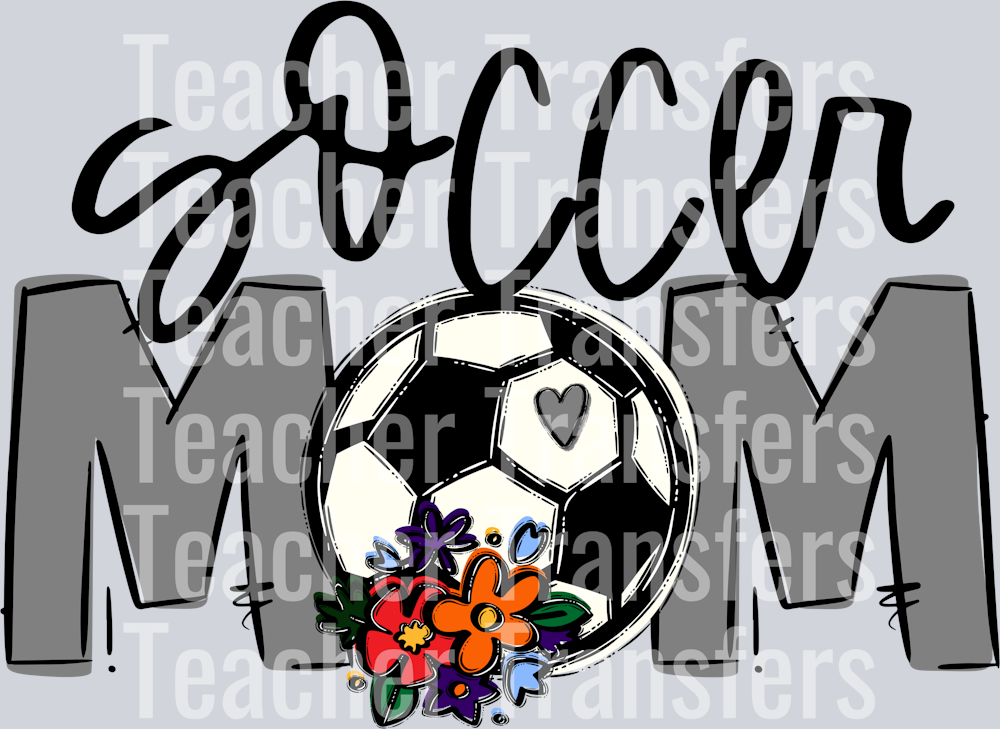 Soccer Mom Grey Flowers