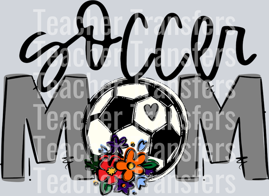 Soccer Mom Grey Flowers
