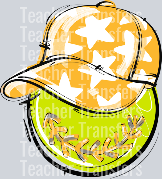 YELLOW PLAY BALL HAPPY FACE SOFTBALL