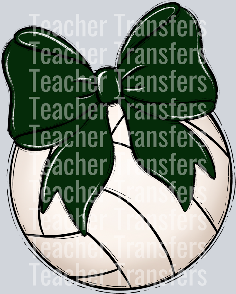 Bows and Balls Volleyball Dark Green