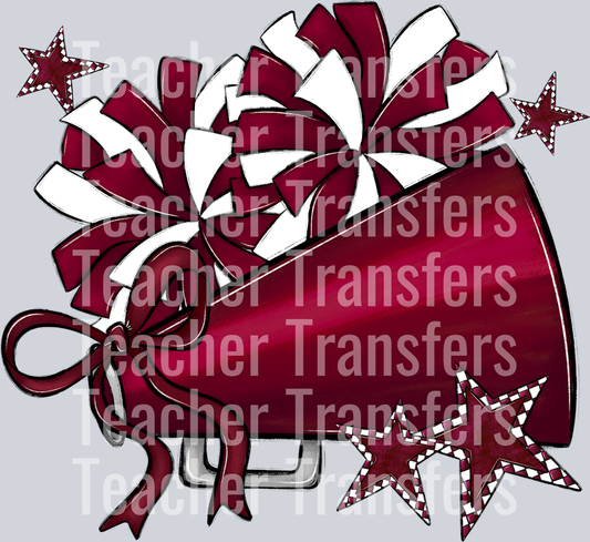 Cheer Megaphones and Stars MAROON