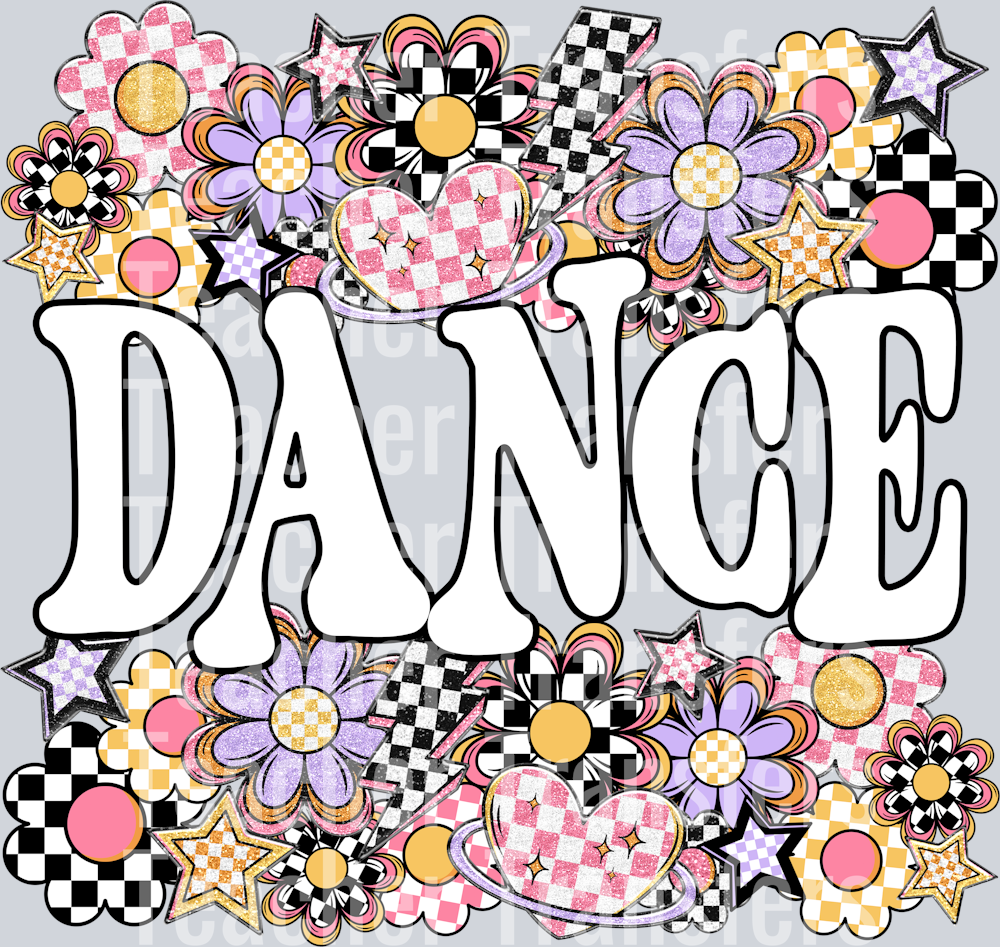 Funky Flowers Words DANCE