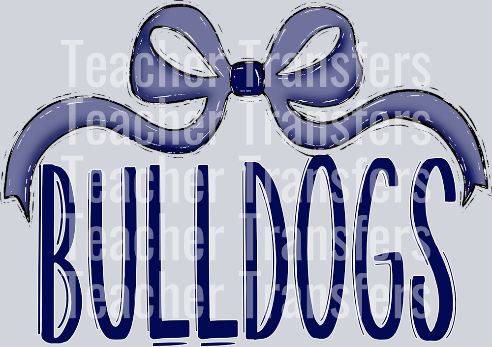 BOW ZIPCODE Bulldogs navy