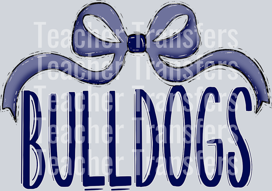 BOW ZIPCODE Bulldogs navy