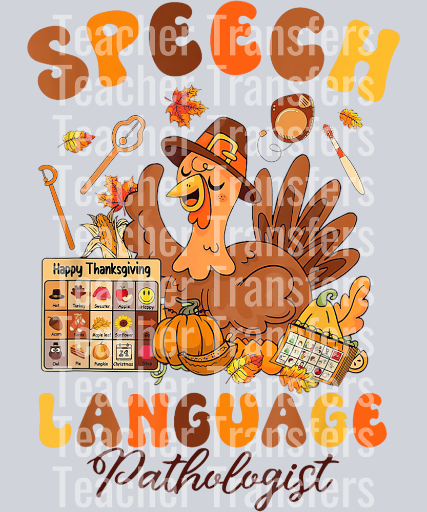 Speech language Pathologist Therapy Turkey Thanksgiving T-Shirt