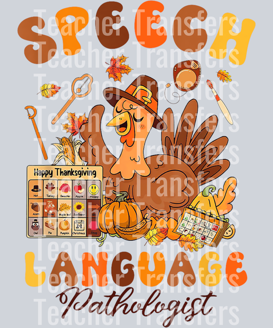 Speech language Pathologist Therapy Turkey Thanksgiving T-Shirt