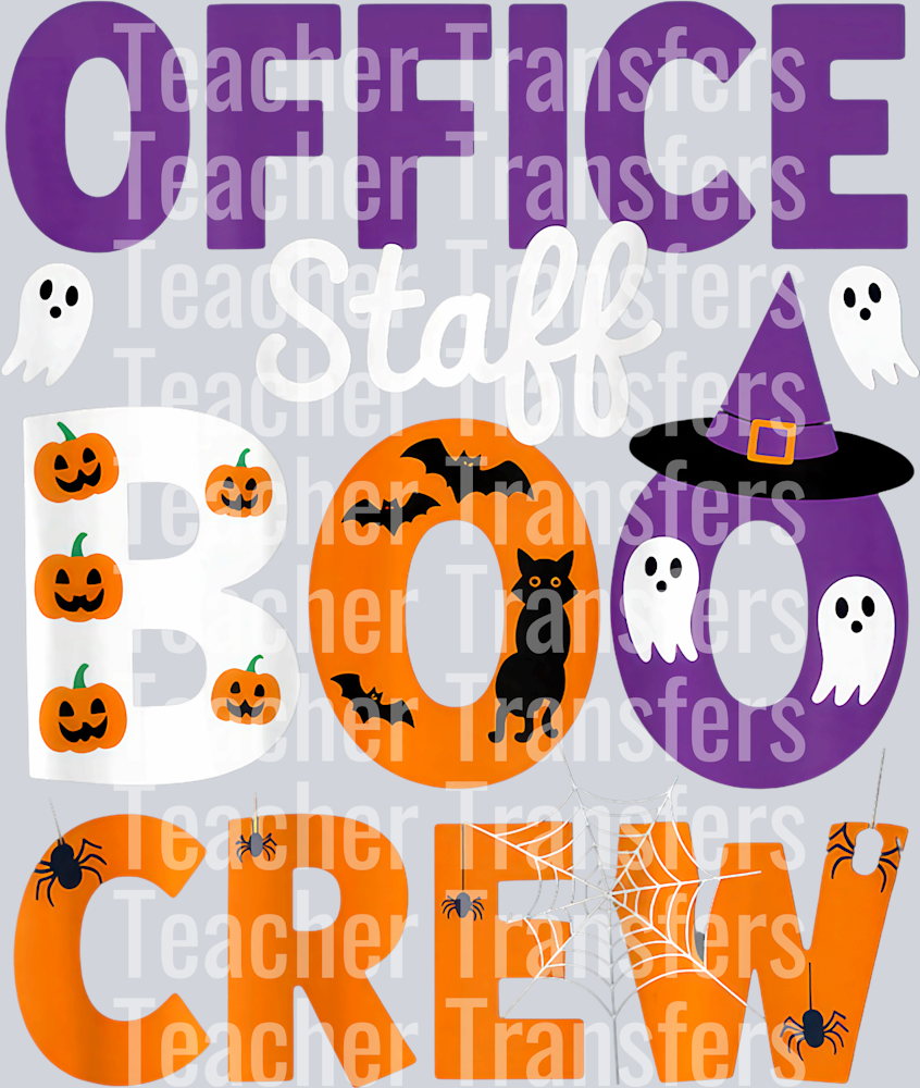 Office Staff Boo Crew Halloween Office Humor Ghosts Pumpkins T-Shirt