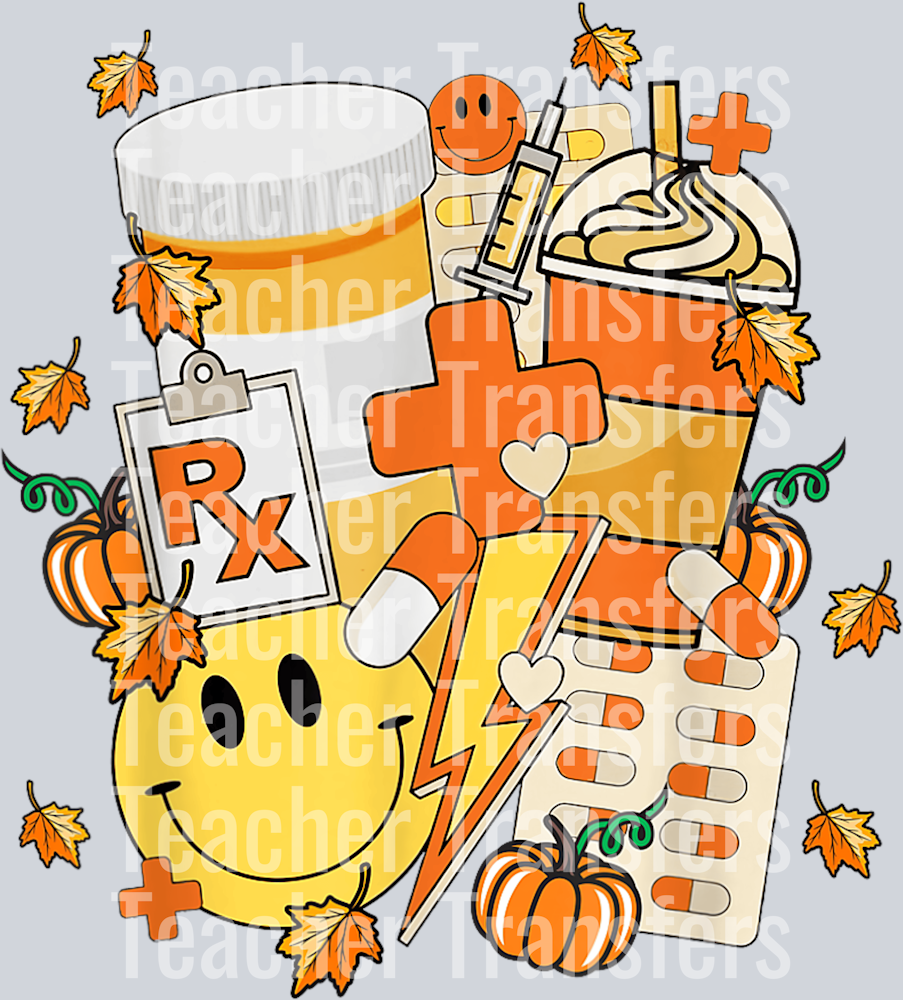 Pharmacy Tech Technician Pharmacist Student Fall Vibes T-Shirt