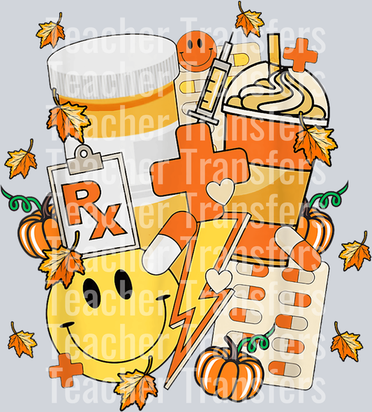 Pharmacy Tech Technician Pharmacist Student Fall Vibes T-Shirt