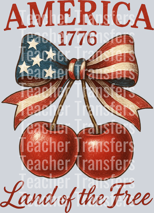 Patriotic Cherry Bow PNG