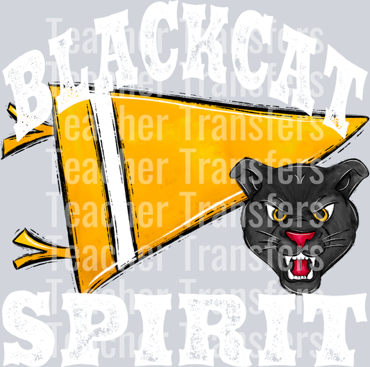 Pennant Mascots BLACKCAT YELLOW PANTHER