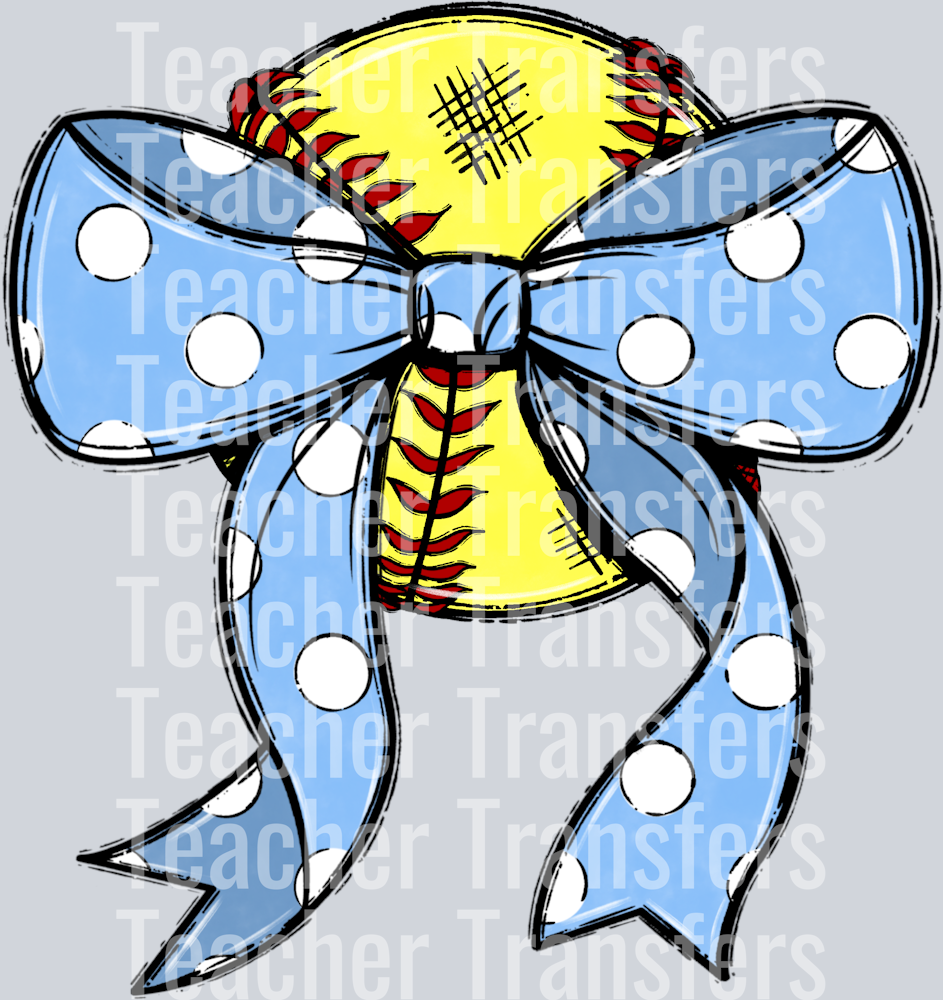 Softballlightbluebow