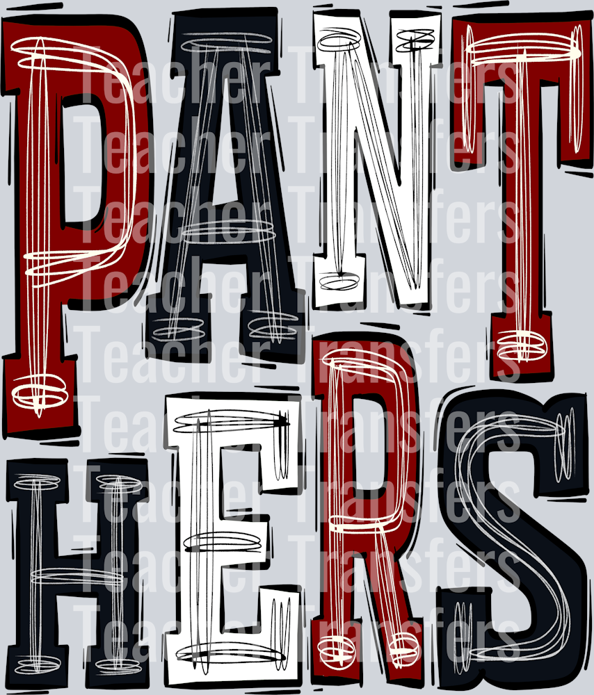 Panthers-Maroon-Black and White