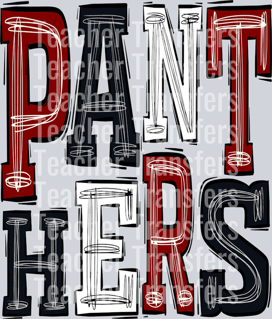 Panthers-Maroon-Black and White