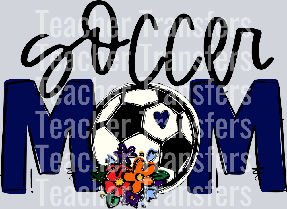 Soccer Mom Navy blue Flowers