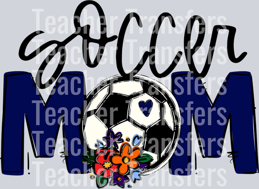 Soccer Mom Navy blue Flowers