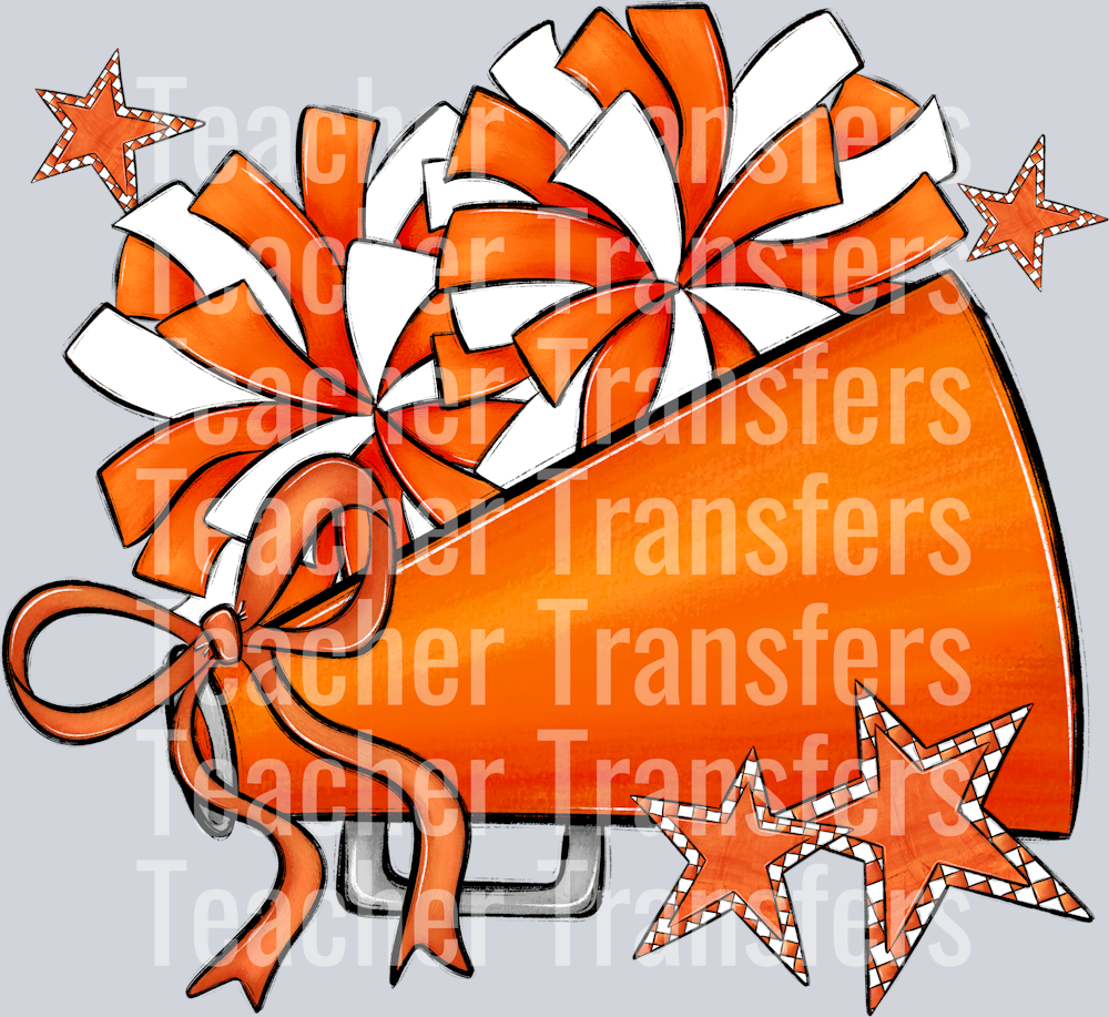 Cheer Megaphones and Stars ORANGE