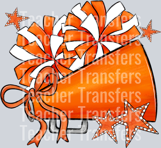 Cheer Megaphones and Stars ORANGE