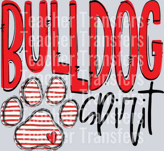 Team Go Spirit BullDog Paw print Red