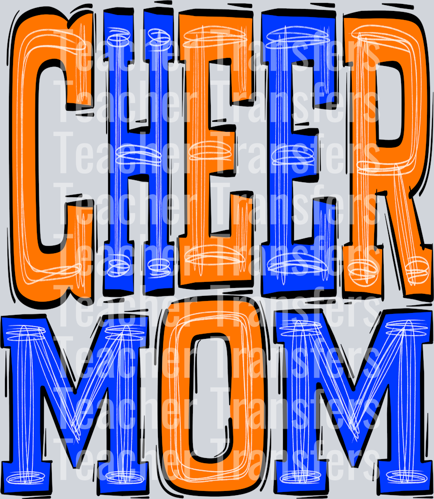 cheer mom-orange-royal blue