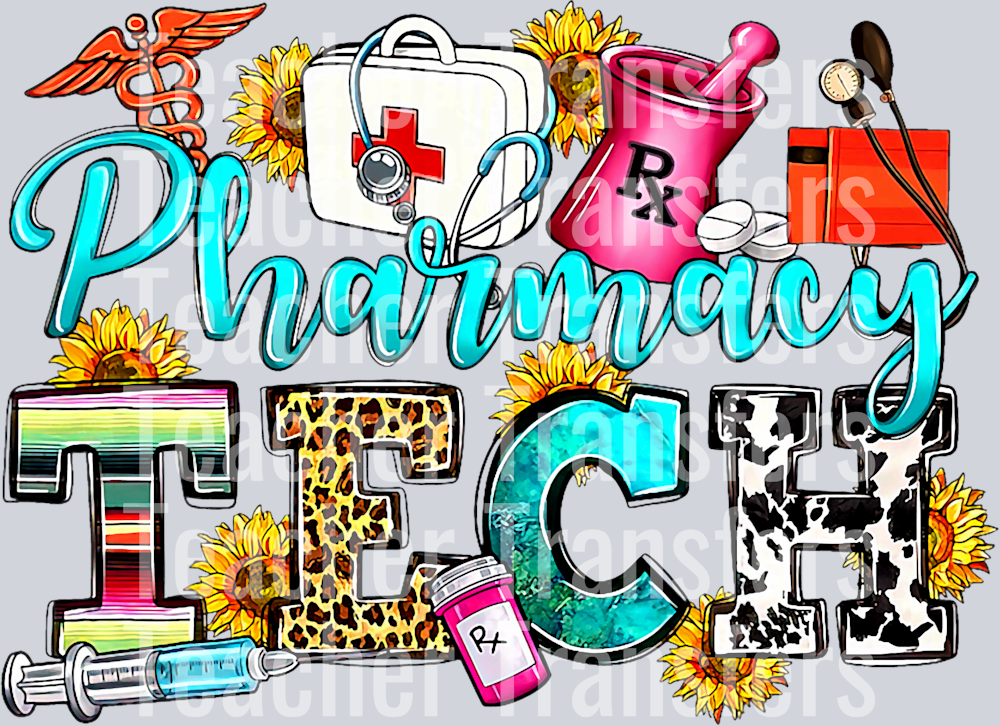 Retro Leopard Pharmacy Tech Pharmacist Certified Pharm Tech T-Shirt