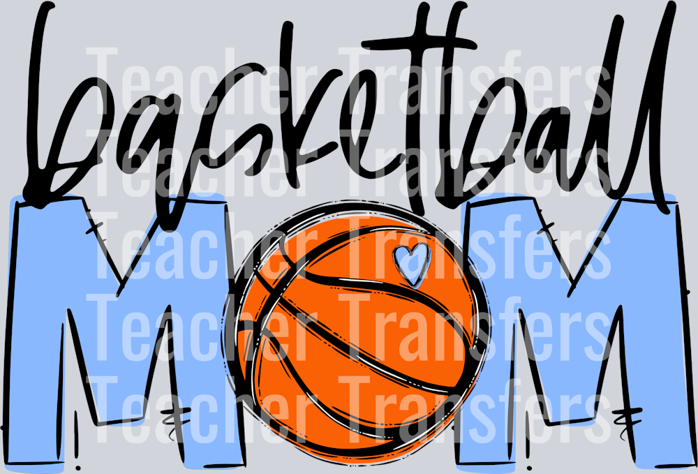 Basketball Mom Columbia blue No Flowers