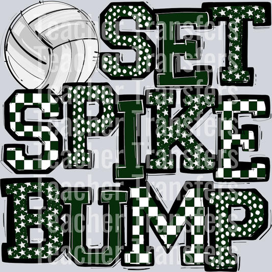 DARK GREEN SET SPIKE BUMP
