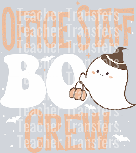 Funny Cute Halloween Office Staff BOO Crew Costume Teacher T-Shirt for Men Women Kids