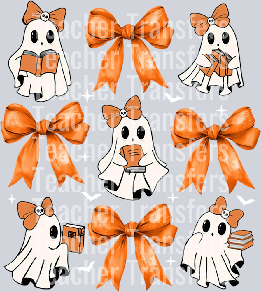 Trick Or Teach Coquette Bow Ghost Spooky Teacher Halloween Sweatshirt (1)