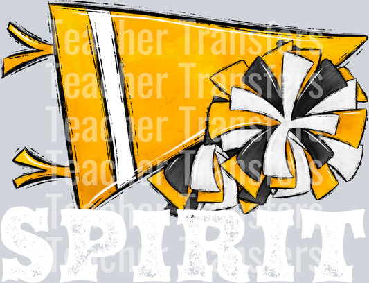 Pennant Mascots BLANK CHEER Spirit Yellow Gold WHITE PRINT