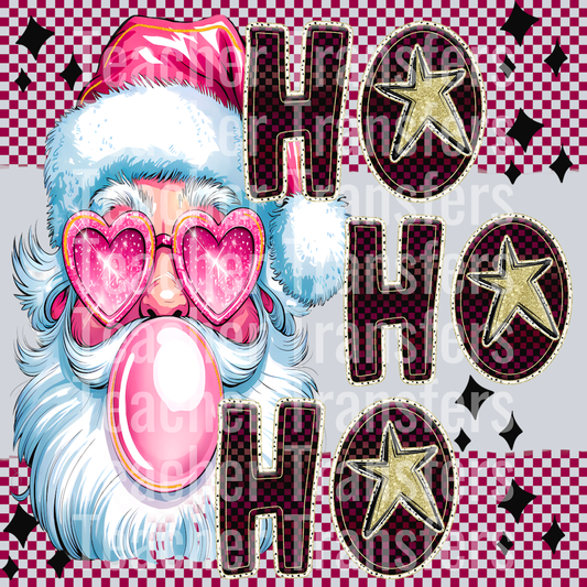 Checkered Santa ho ho ho-AKC
