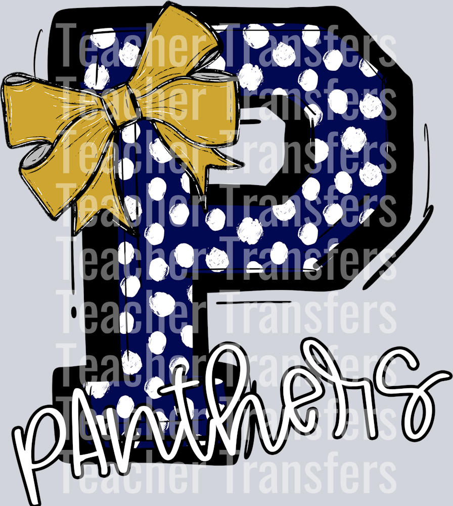 P PANTHERS NAVY VEGAS BOW
