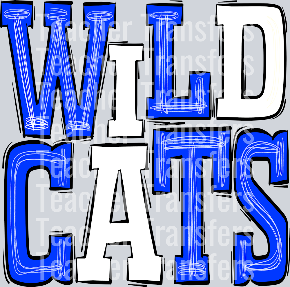 Sporty Mascots Wildcats Royal White